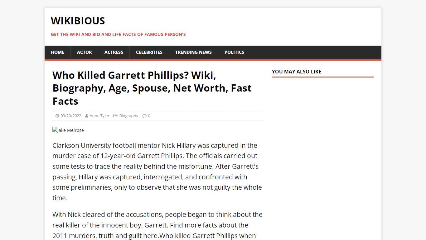 Who Killed Garrett Phillips? Wiki, Biography, Age, Spouse, Net Worth ...