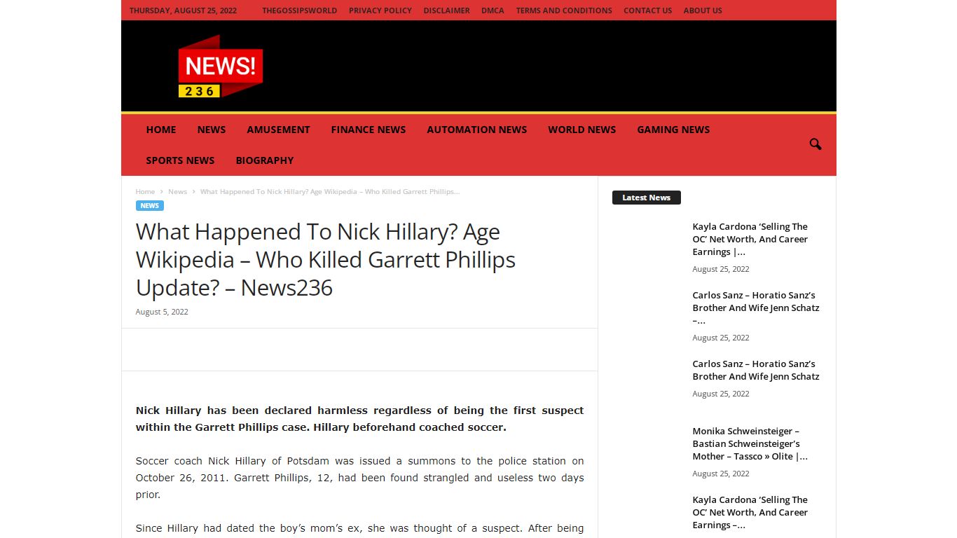 What Happened To Nick Hillary? Age Wikipedia – Who Killed Garrett ...